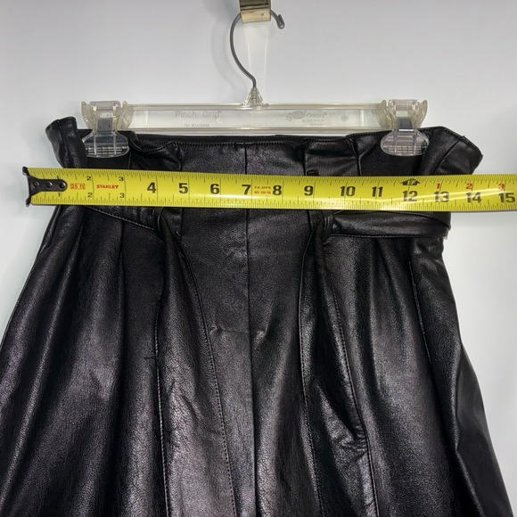 Commando Black Faux Leather Paperbag Waist With Self Tie Belt Pants Size Medium - Picture 5 of 9